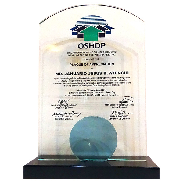 PLAQUE OF APPRECIATION